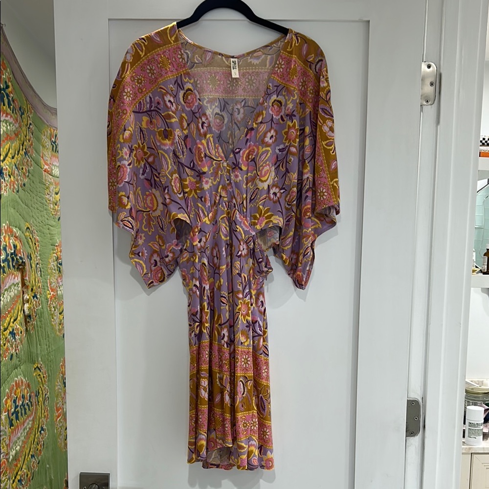 Spell Floral V-Neck Dress with Kimono Sleeves